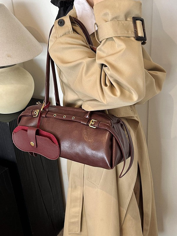 Women's Red Long Underarm Charter Car Style Hot French Stick Women's Shoulder Bag