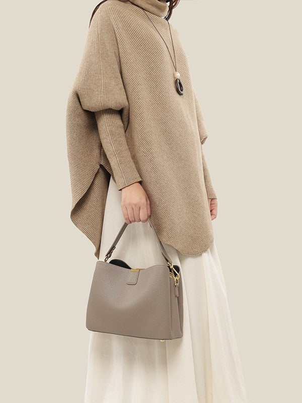 Women's High-grade Litchi Pattern Niche Large Capacity Bags