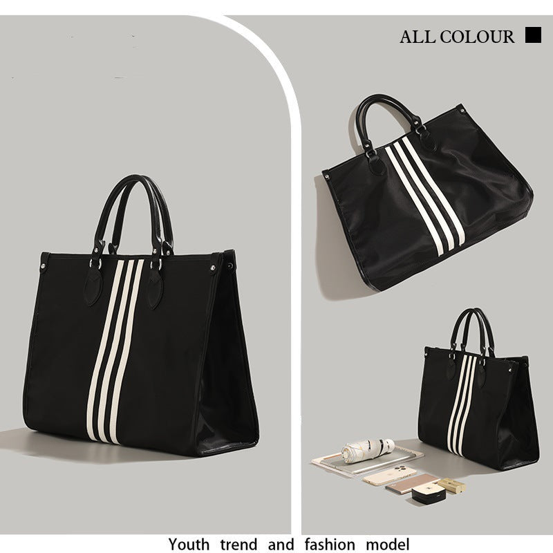 Fashion Simple Striped Trendy Large Capacity Commuter Bags