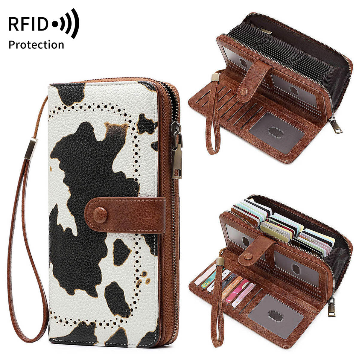 Women's Swiping Hollow Out Expanding Retro Large Capacity Card Holder