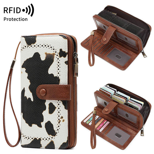 Women's Swiping Hollow Out Expanding Retro Large Capacity Card Holder