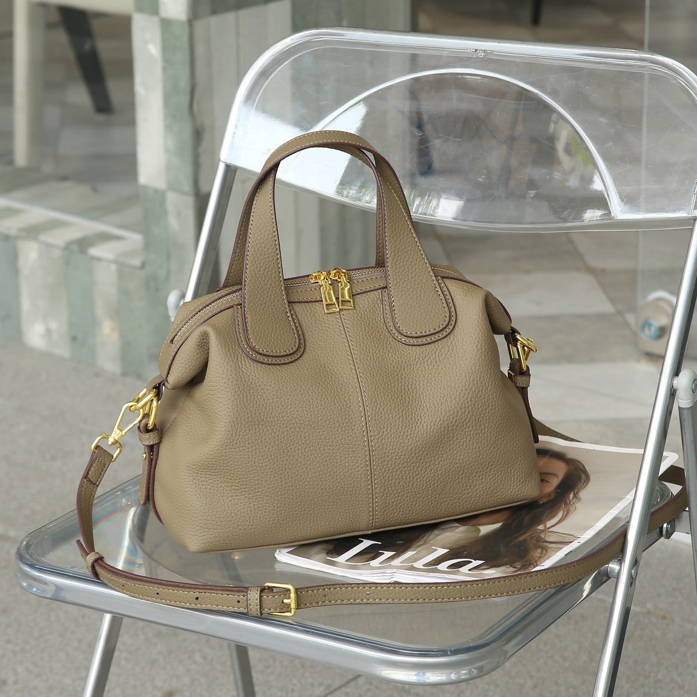 Women's Genuine Leather High-grade Large Capacity First Layer Women's Handbag
