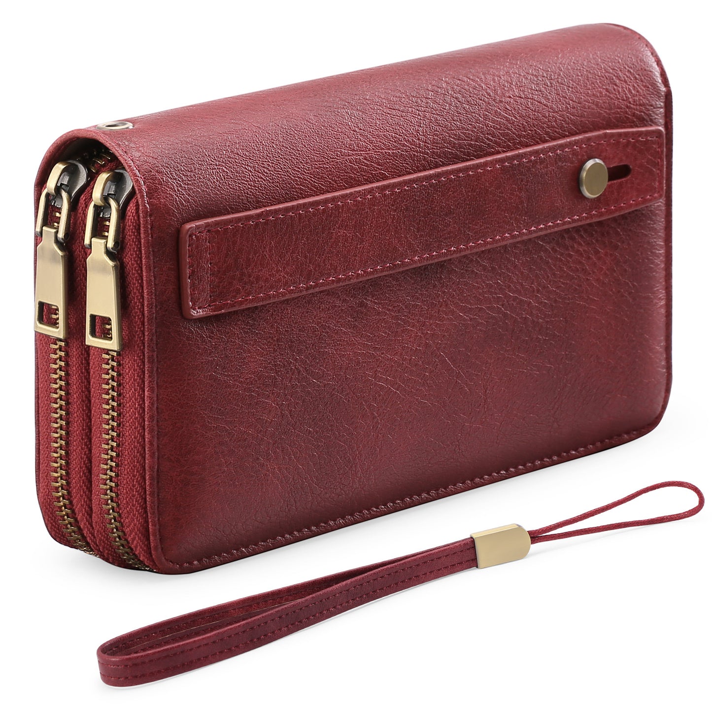 Women's Double Zip Clutch Large Capacity Soft Ladies Wallet