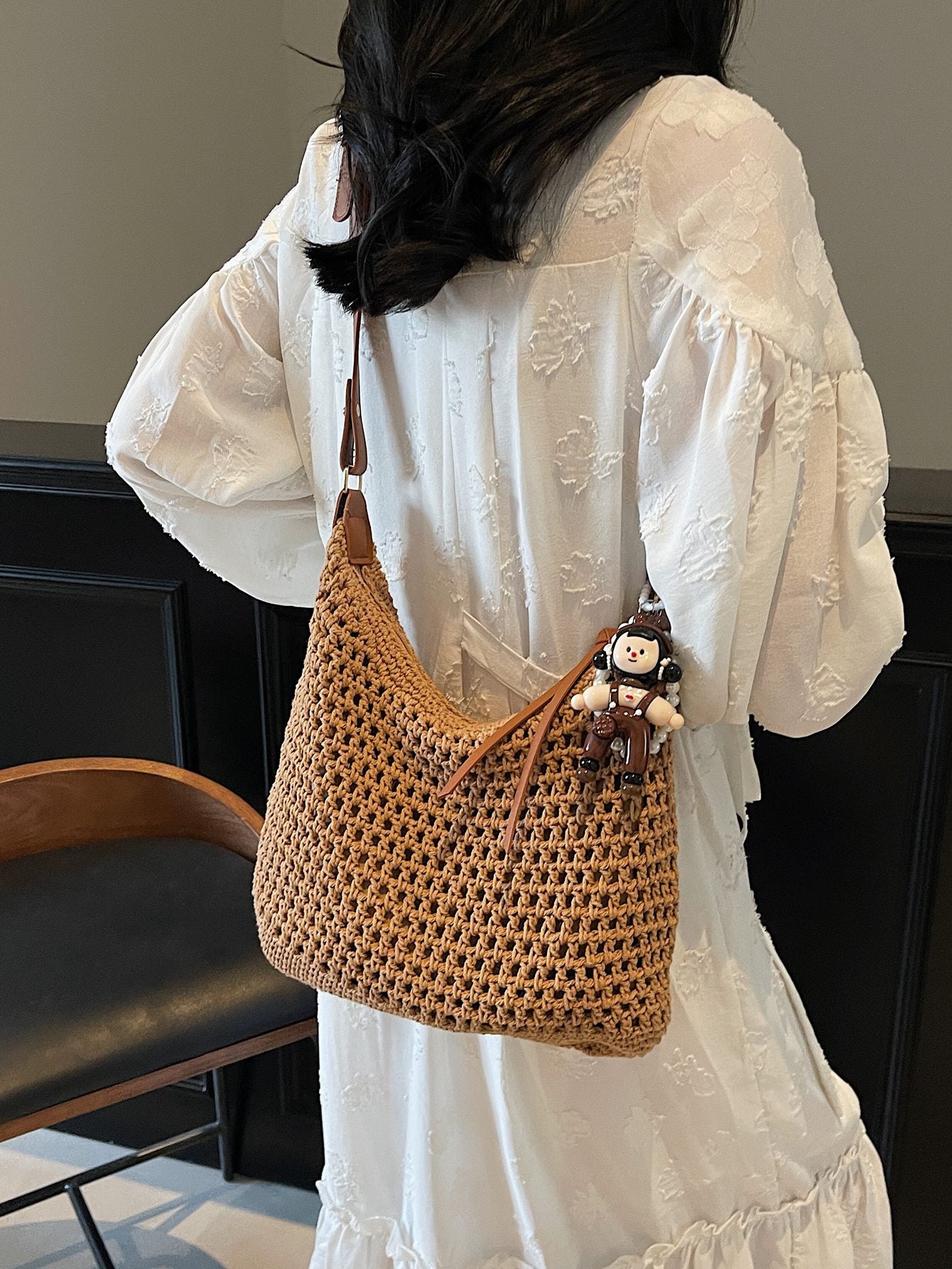 Women's Cotton Braided Summer Leisure Commute Seaside Shoulder Bags