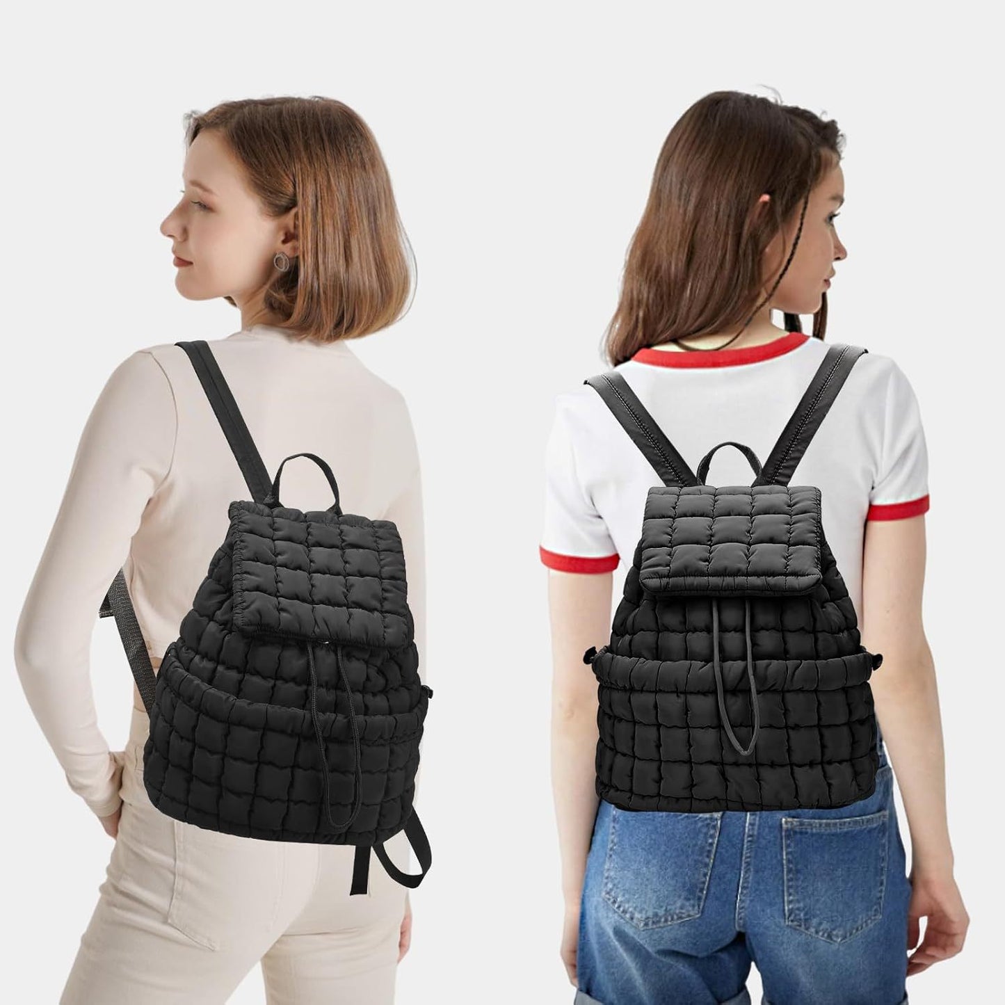 Women's Down Pleated Cloud Large Capacity Simple Plaid Bags