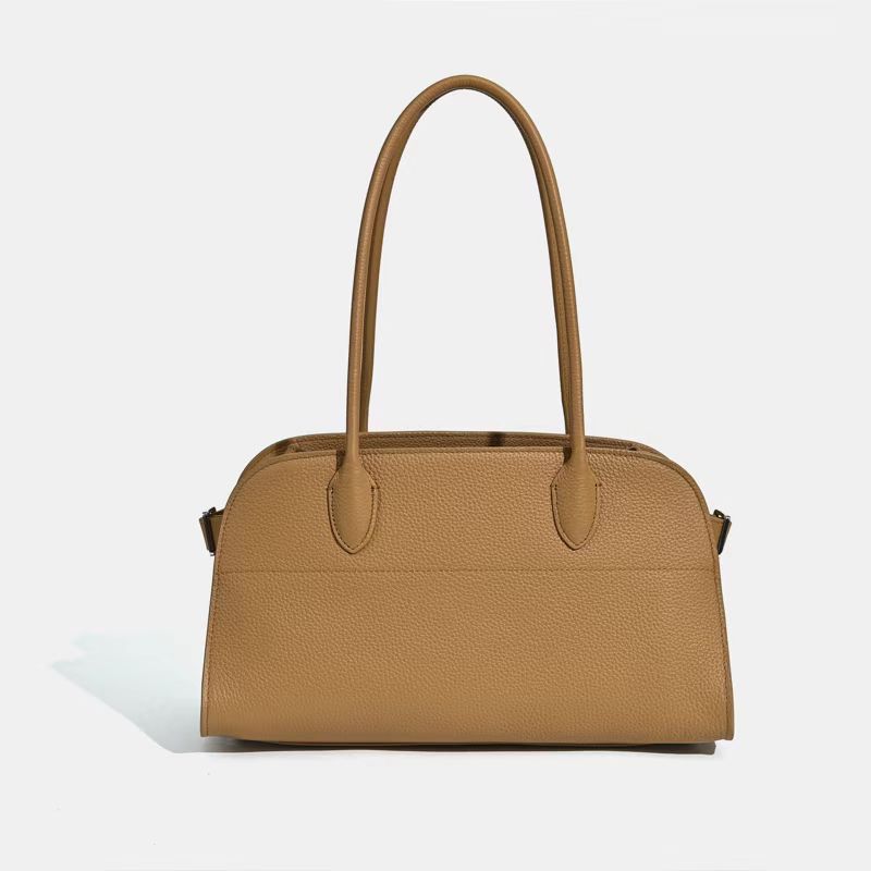 Large Capacity Boston Female Commuter First Layer Cowhide High Sense Tote Bag