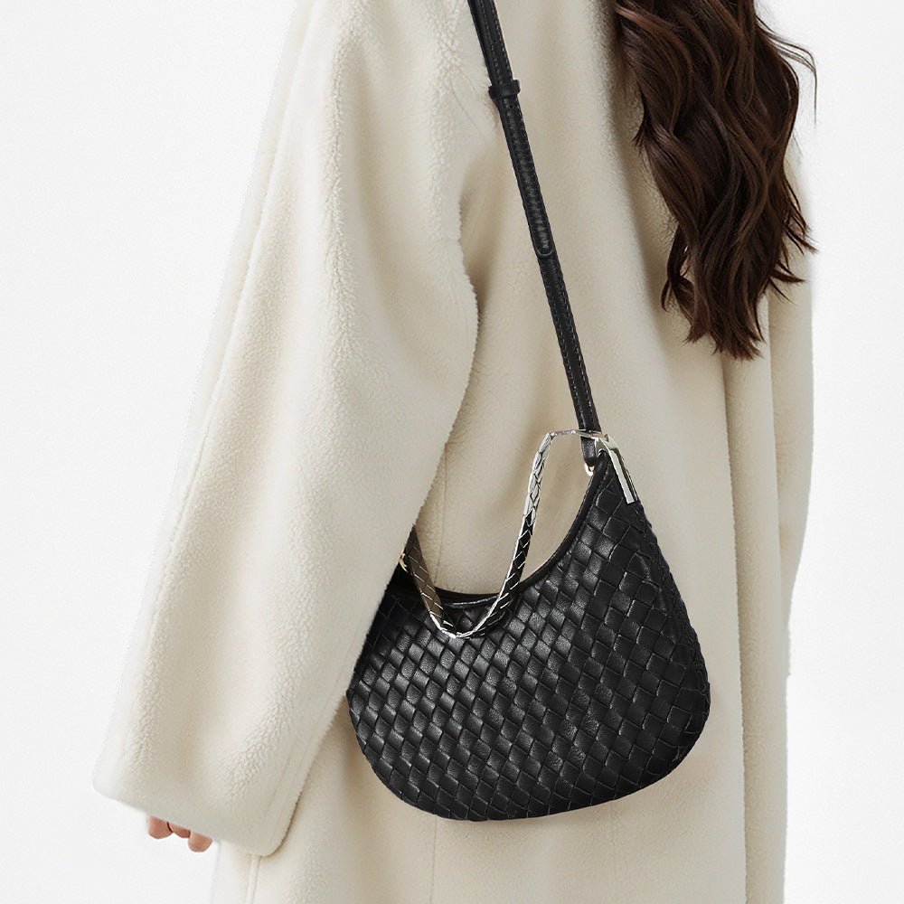 Women's Korean Style Hand-woven Sheepskin Design High-grade Genuine Leather Fashion Women's Shoulder Bag