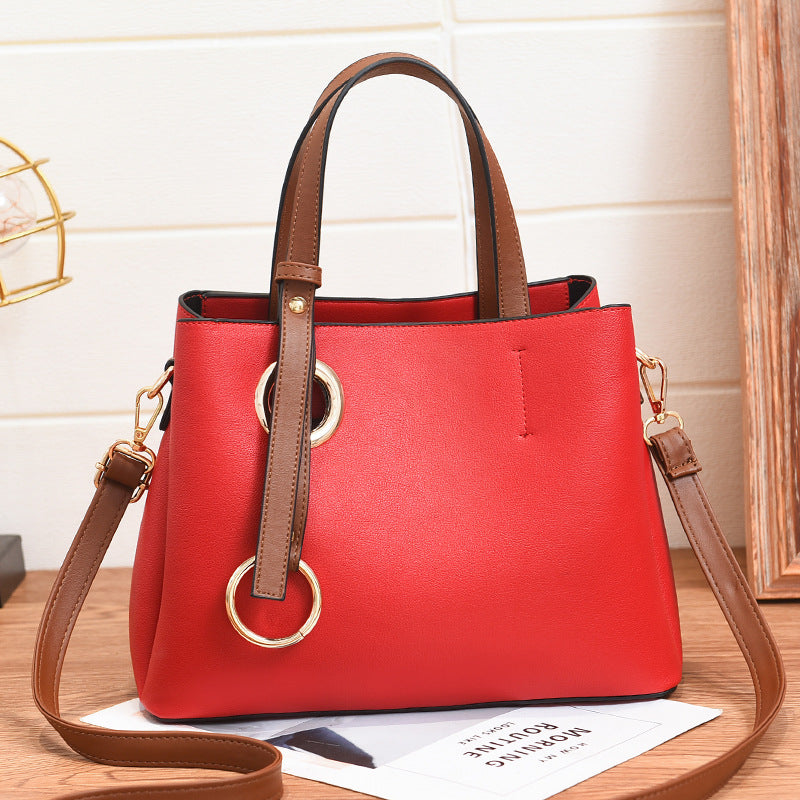 Large Simple Classy Soft Leather Capacity Women's Handbag