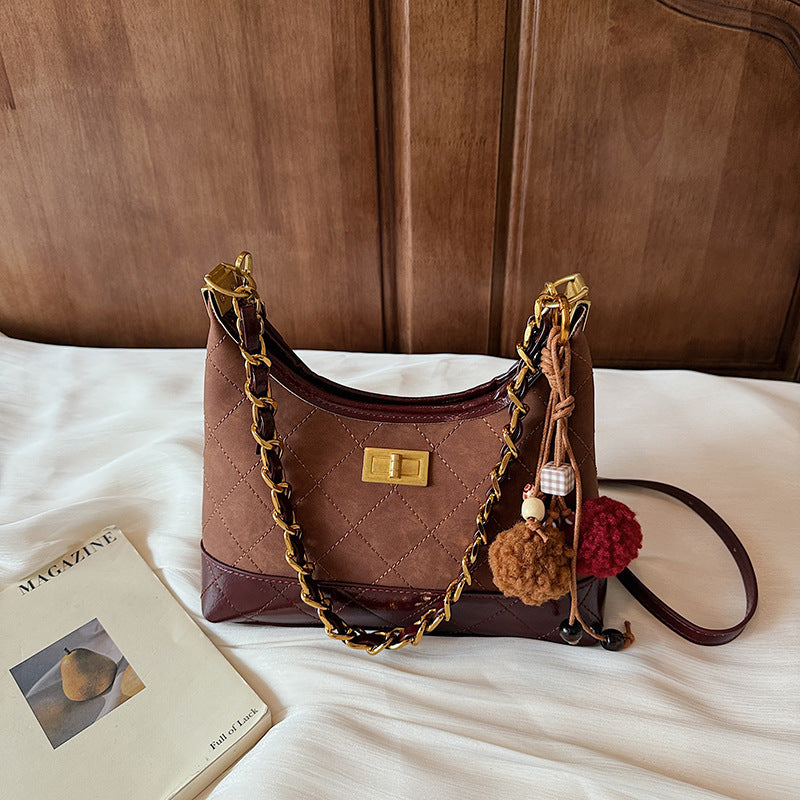 Rhombus Embroidered Affordable Luxury Fashion Commuting Women's Shoulder Bag