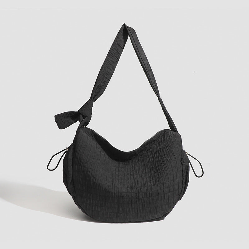 Niche Design Idle Style Pleated Drawstring Women's Shoulder Bag