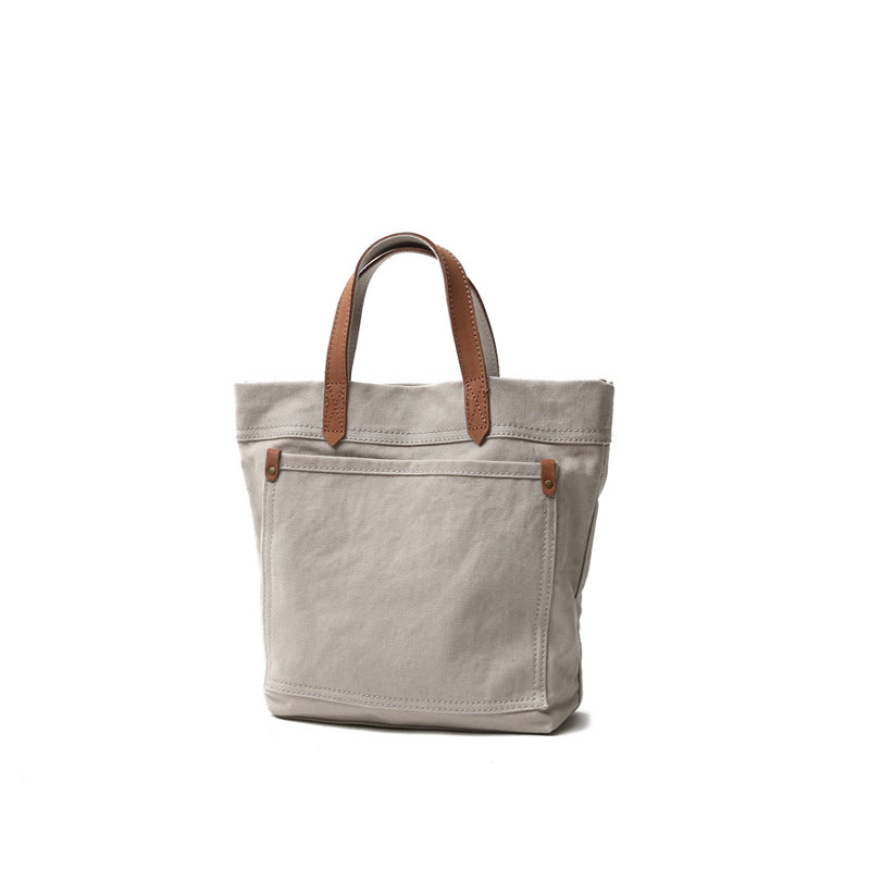 Canvas With Cowhide Portable Mori Daily Bags