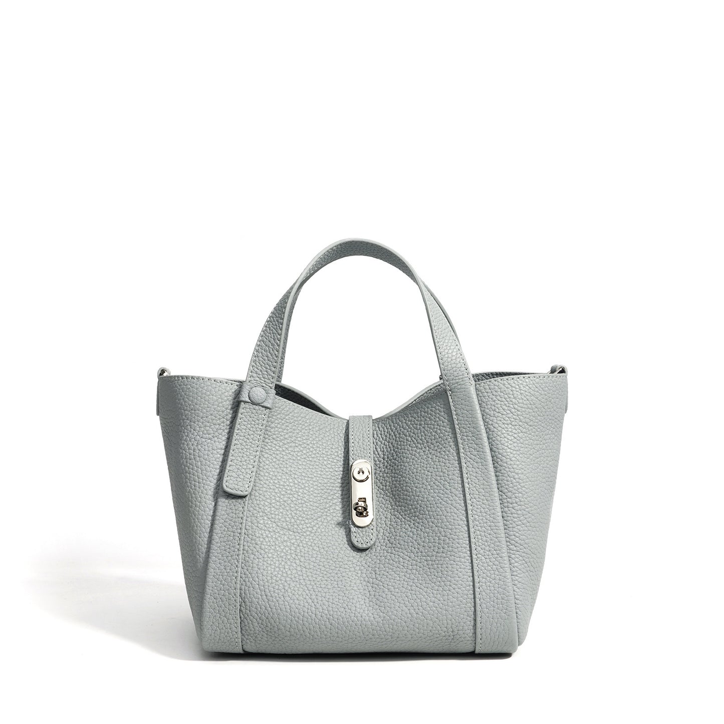 Women's Layer Cowhide Solid Color Soft Niche Lychee Pattern Bucket Bags