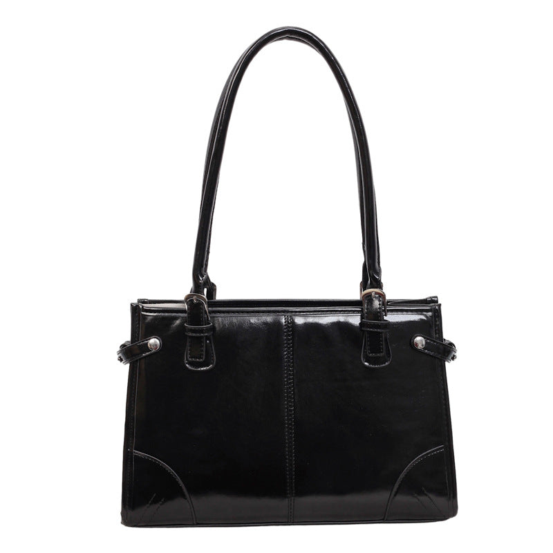Women's Retro Large Capacity Solid Color Fashion Deerskin Veet Pendant Portable Women's Shoulder Bag