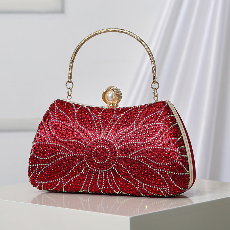 Rhinestone Diamond Cheongsam Dress Garment Hand-held Portable Clutch Evening Bags