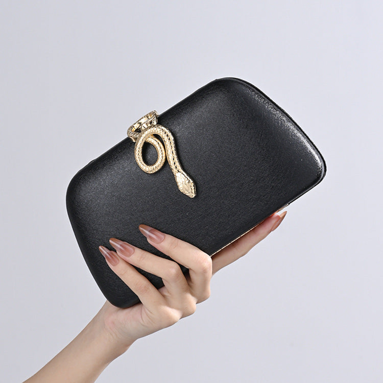 Metal Snake-shaped Design Clutch Dress One Chain Dinner Bag