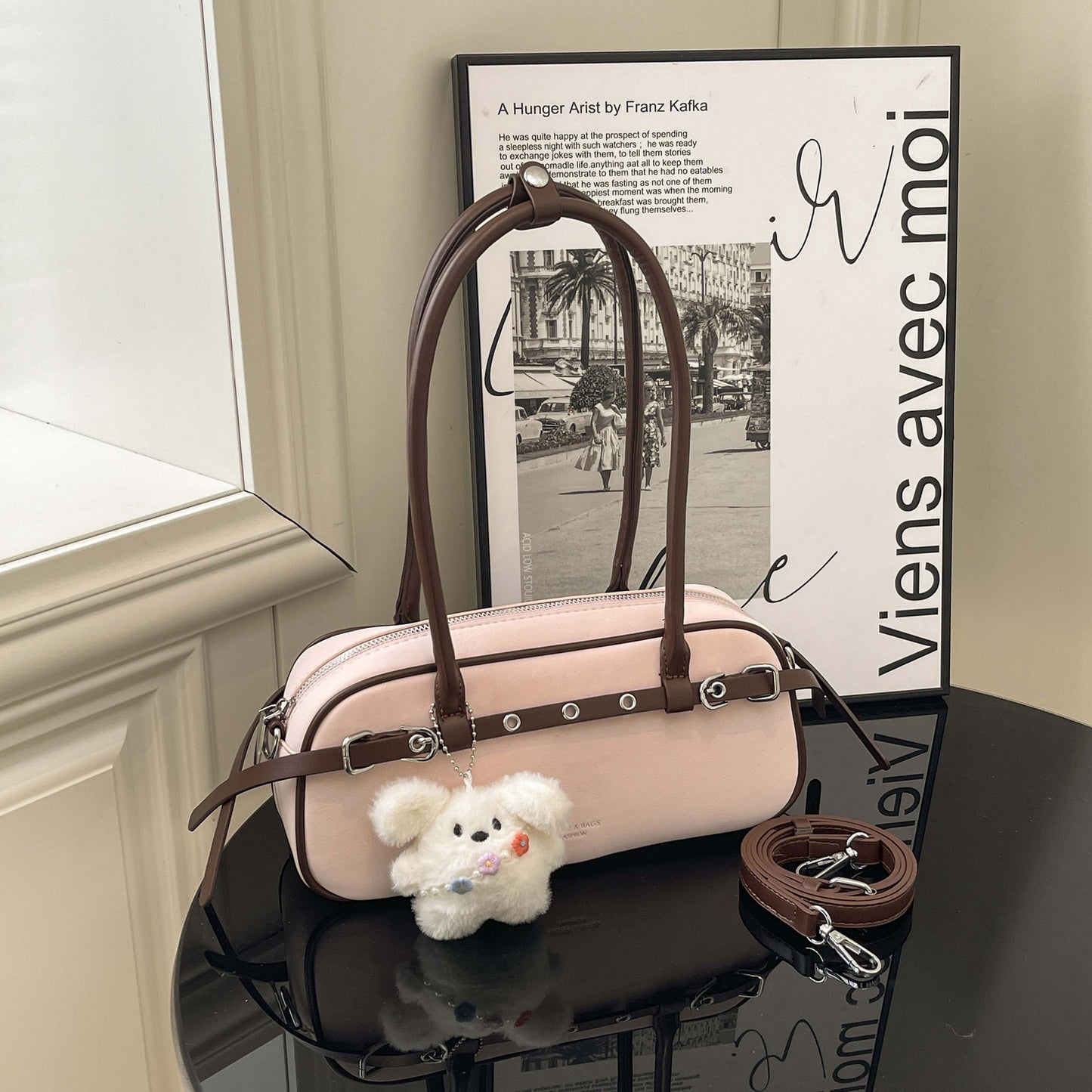 Fashion Simple Baguette Trend Fresh Bow Underarm Bags