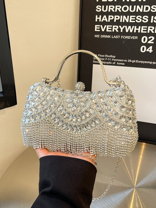 Cool Female Fashion Rhinestone Versatile Chain Bags