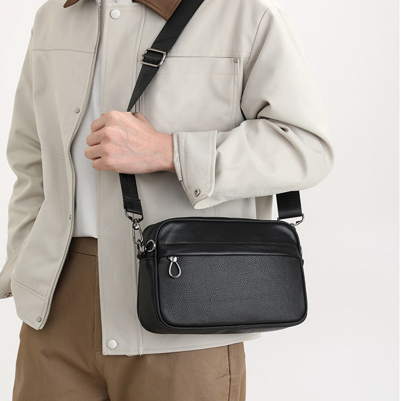 Creative Attractive Men's Simple Trendy Cowhide Men's Shoulder Bag