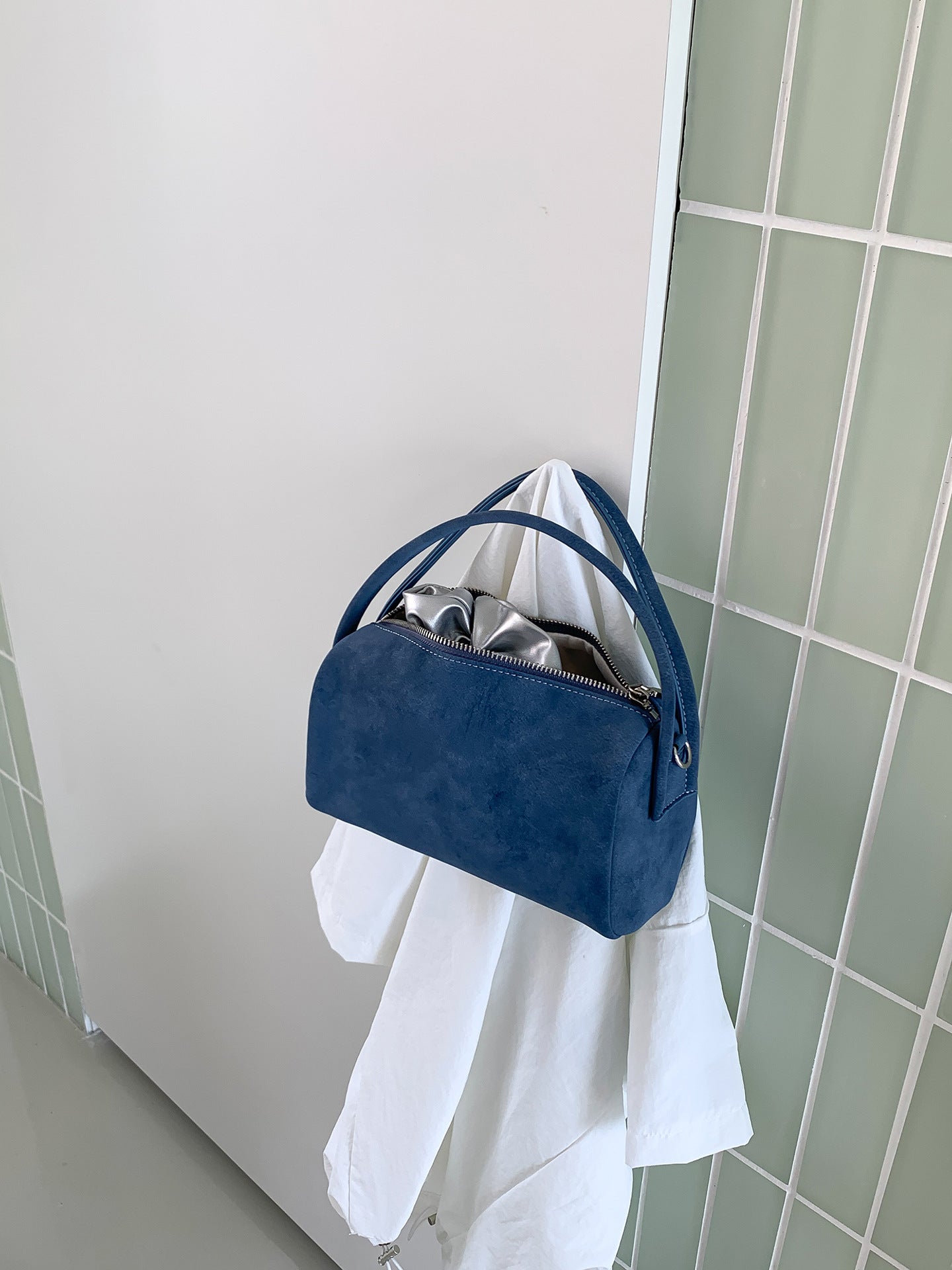Suede Boston Solid Color Fashion Versatile Korean Style Small Square Bags