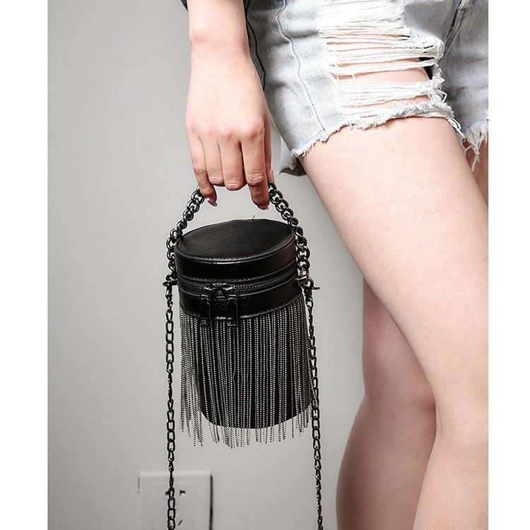 Women's Winter Black Tassel Fashion Korean Style Shoulder Bags