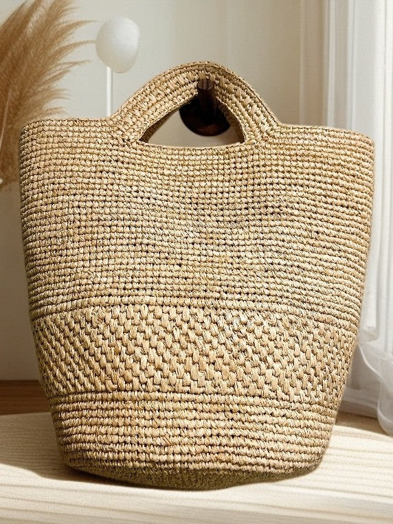 Women's Raffia Portable Hand Crocheting Woven Seaside Vacation Women's Handbag