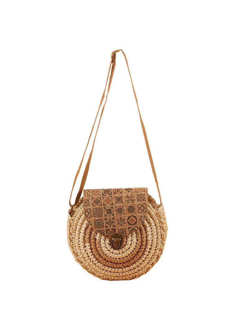 Slouchy Classy Straw Woven Mobile Pastoral Women's Messenger Bag