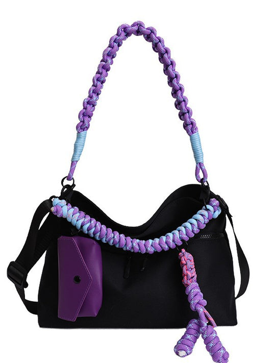 Women's Spring High-grade Purple Woven Fashion Commuter Women's Shoulder Bag