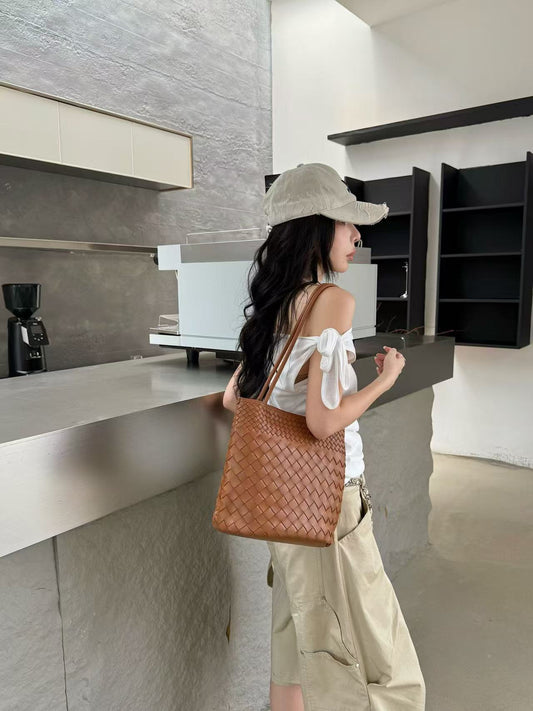 With Hand Gift Large Capacity Vegetable Basket Women's Leather Bag
