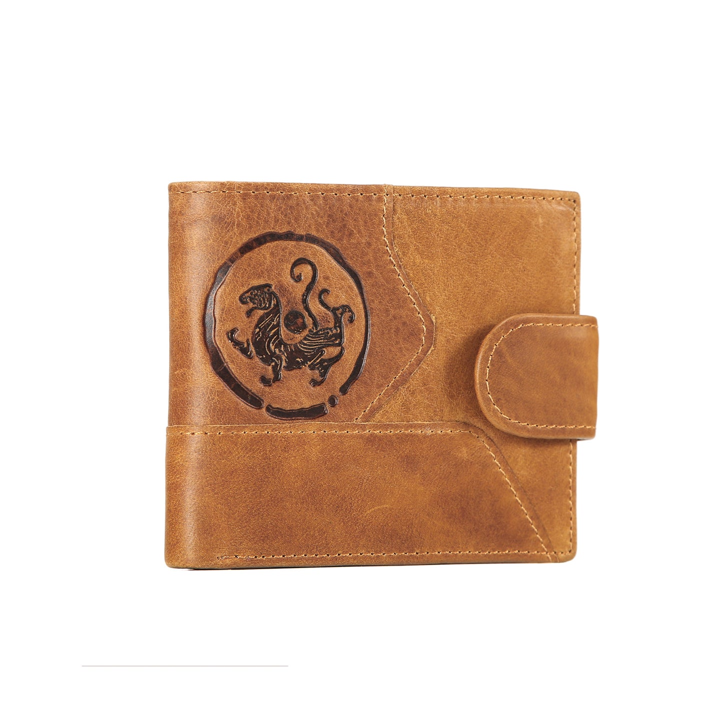 Cowhide Leather Retro Classic Folding Creative Embossed Coin Purses