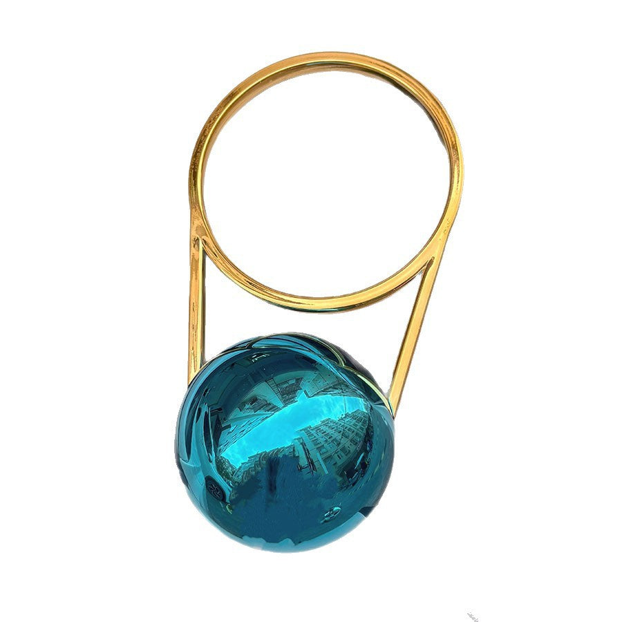 Trendy Metallic Motorcycle Spherical Acrylic Creative Women's Handbag
