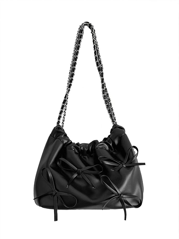 Korean Style High-grade Knot Chain Cute Soft Leather Women's Shoulder Bag