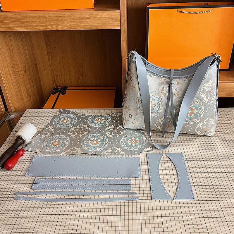 Material Homemade Chinese Style Large Capacity Women's Shoulder Bag