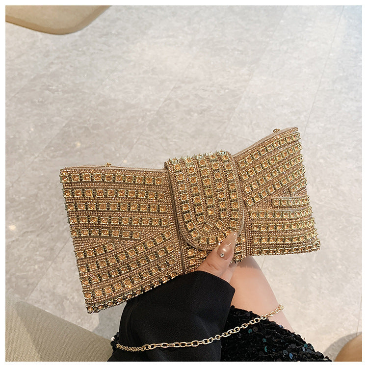 Fashion Rhinestone Diamond Glass Design Hand-held Banquet Shaped Dinner Bag