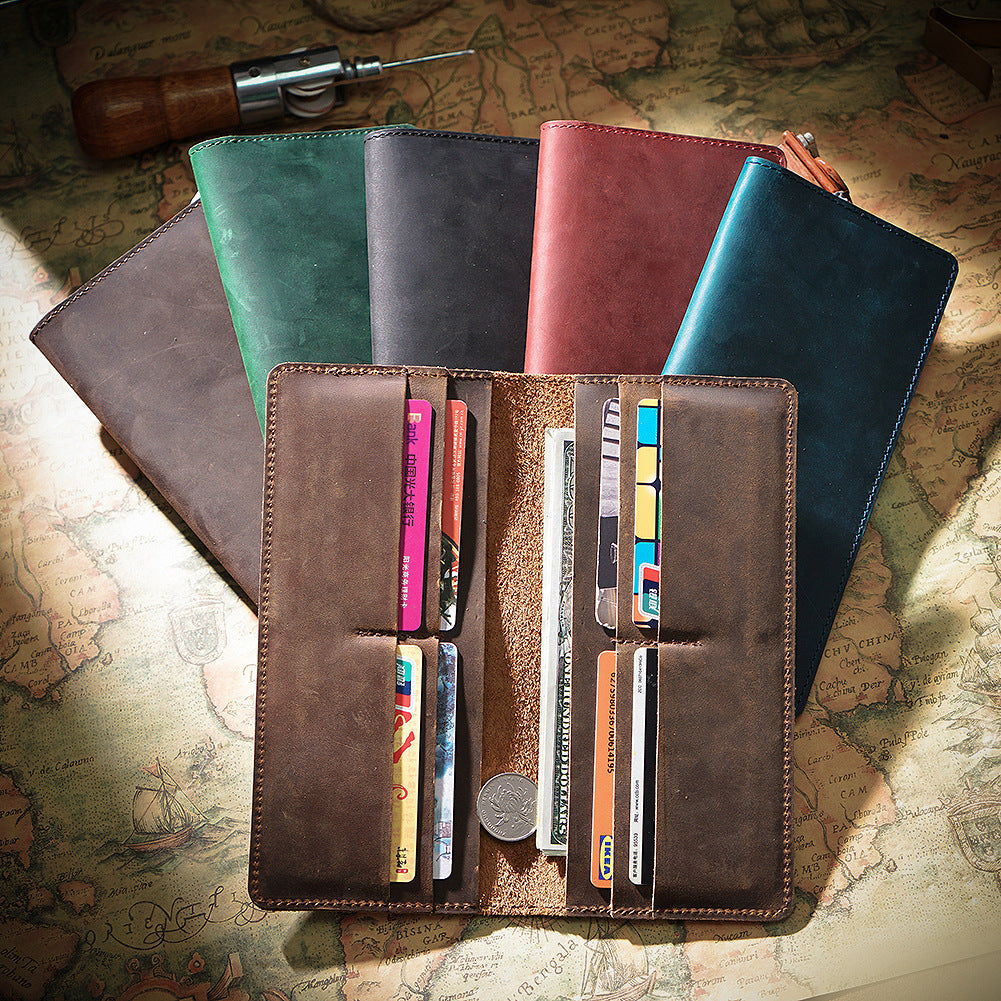 Men's Retro Crazy Horse Leather Genuine Cattlehide Men's Wallet