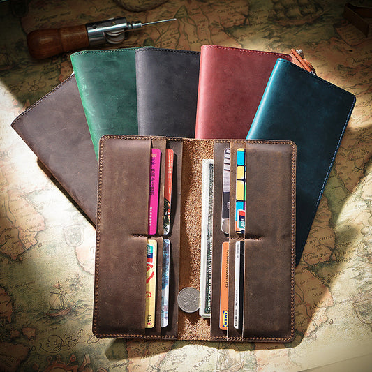 Men's Retro Crazy Horse Leather Genuine Cattlehide Men's Wallet