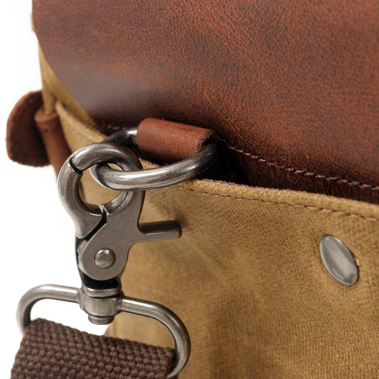 Stitching Oil Wax Canvas Portable Inch Men's Briefcase