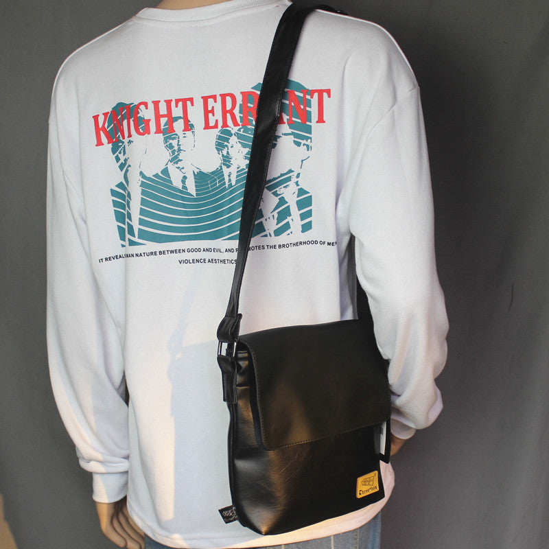 Men's Fashion Crazy Horse Leather Vertical Soft Men's Shoulder Bag