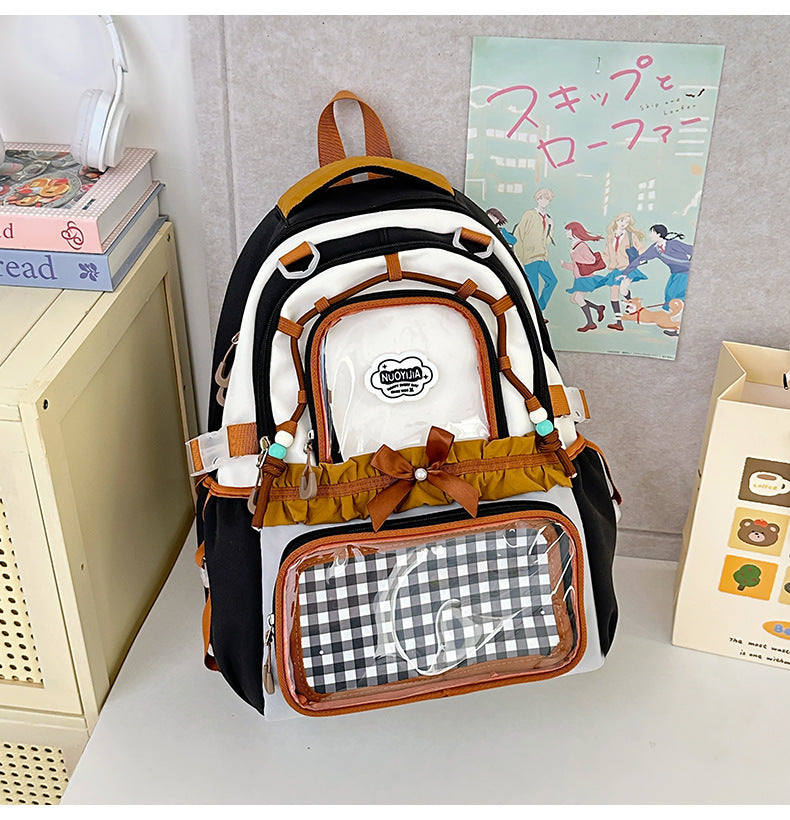 Translucent Female Leisure Korean High Style College Student Schoolbag