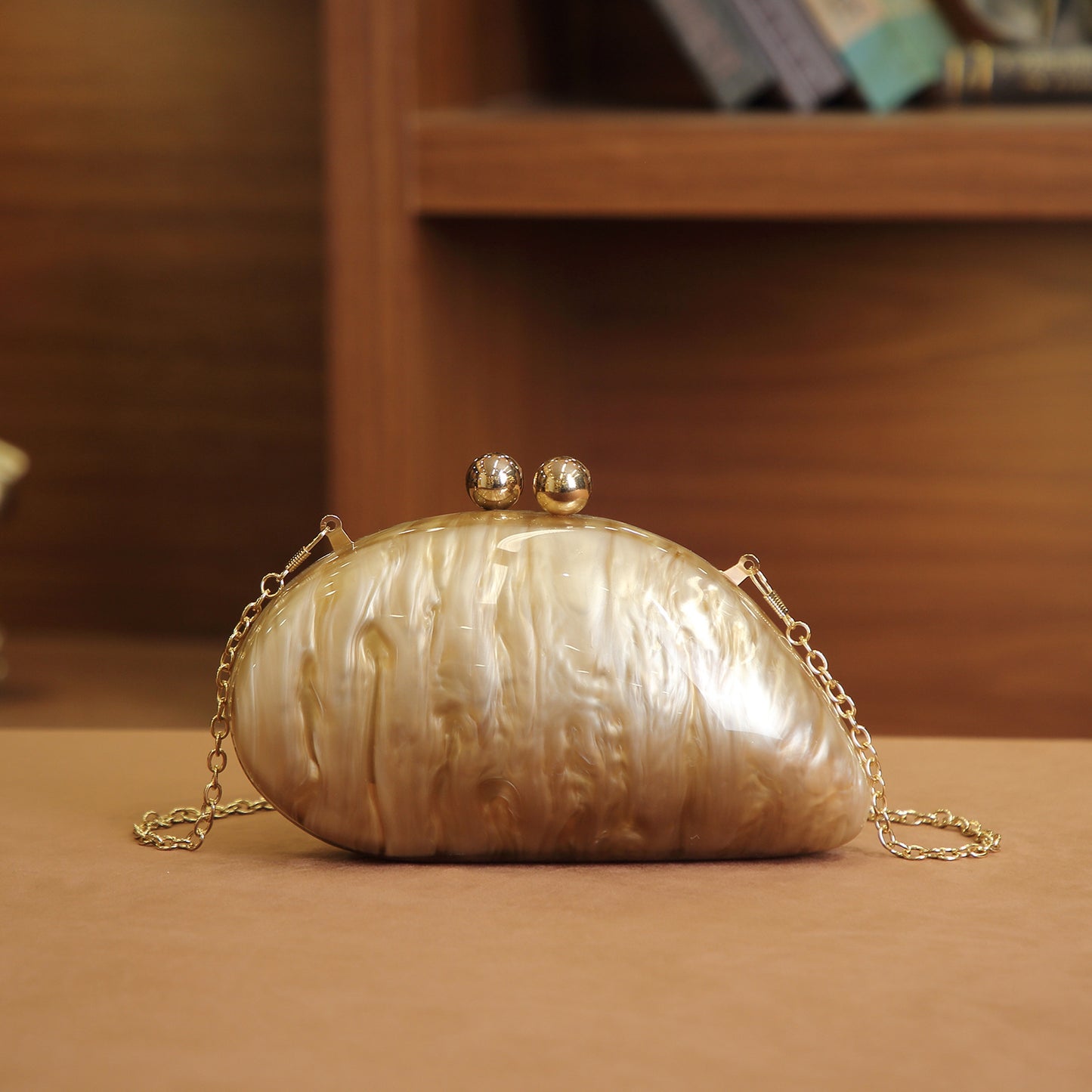 Women's Oval Acrylic One Wedding Banquet Clutch Dinner Bag