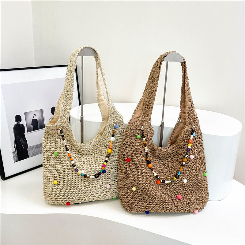 Idle Style Fashion Large Capacity Simple Versatile Korean Western Seaside Women's Shoulder Bag