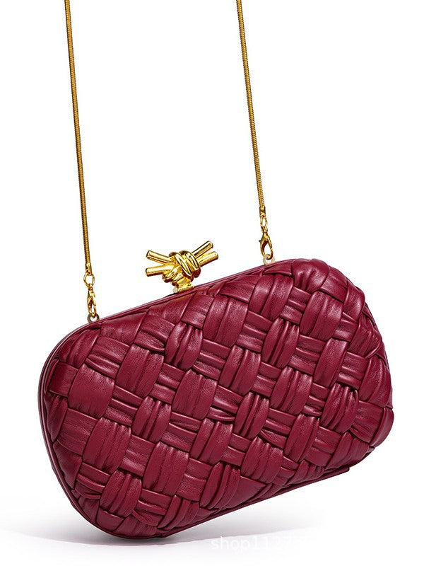 Women's Woven Clutch Fashion Banquet Chain For Dinner Bag