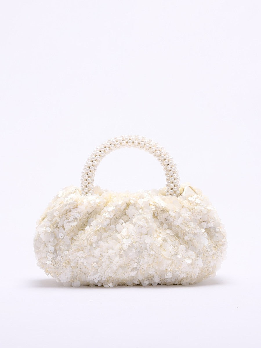 Applique Embroidery Vacation Style Hand Pearl Sequin Women's Handbag