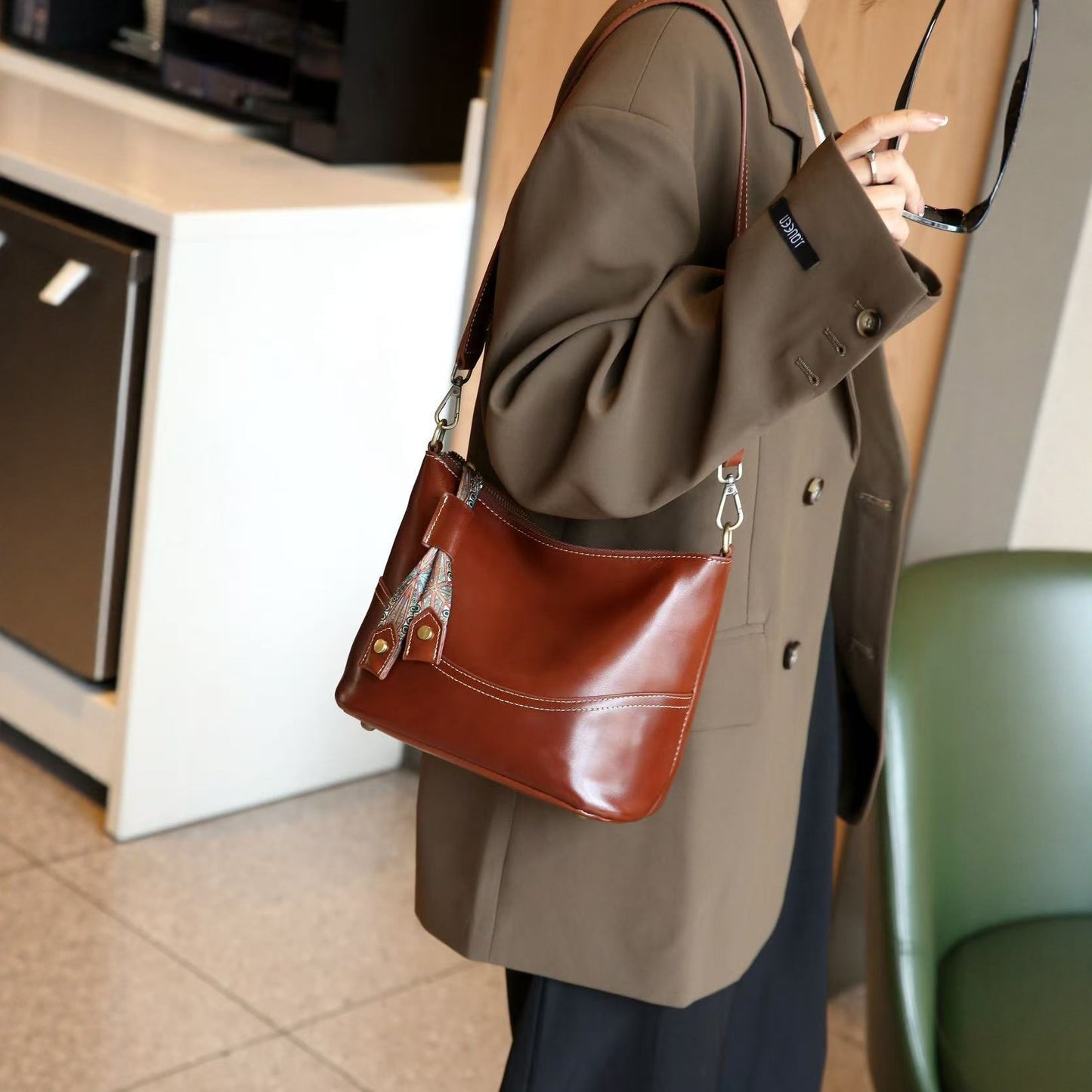 Women's Leather Cow Single Lady's Fashion Large Capacity Women's Shoulder Bag