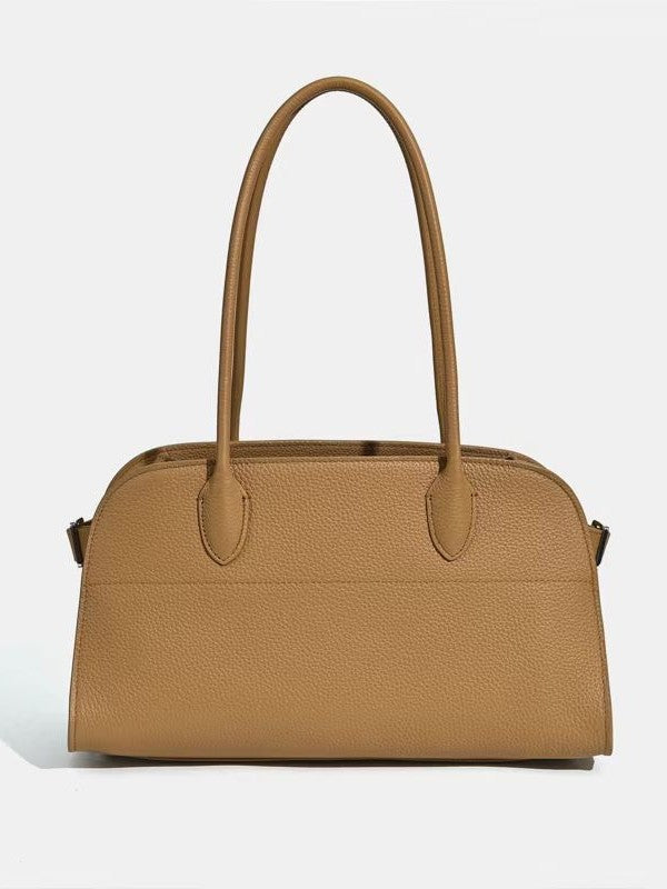 Large Capacity Boston Female Commuter First Layer Cowhide High Sense Tote Bag
