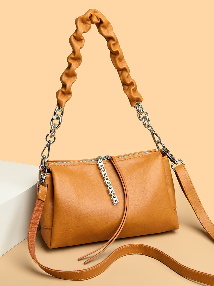 Women's Underarm Soft Leather Hand Large Capacity Women's Messenger Bag