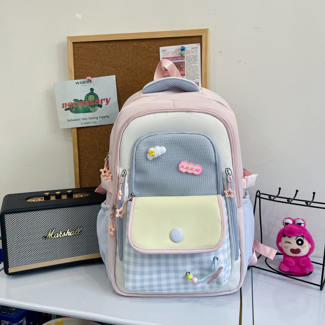 Korean Style Good-looking Dopamine Contrast Color Primary Secondary College Student Schoolbag