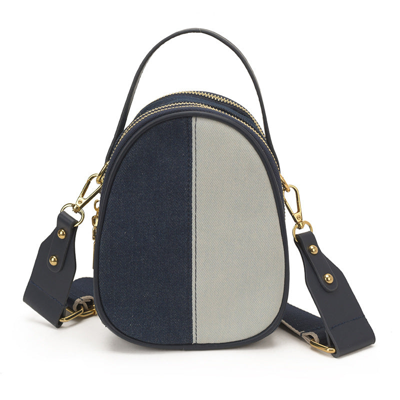 Women's Denim Stitching Contrast Color Light Luxury Women's Messenger Bag