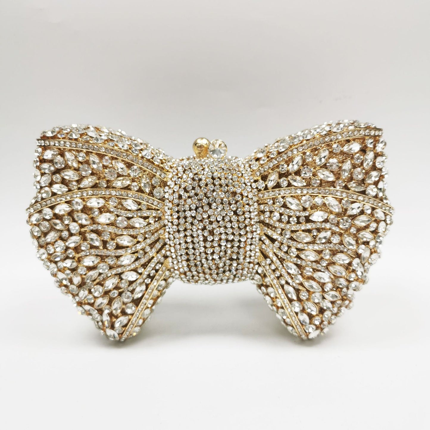 Women's Bow Diamond Hollow Full Clutch Banquet Evening Bags