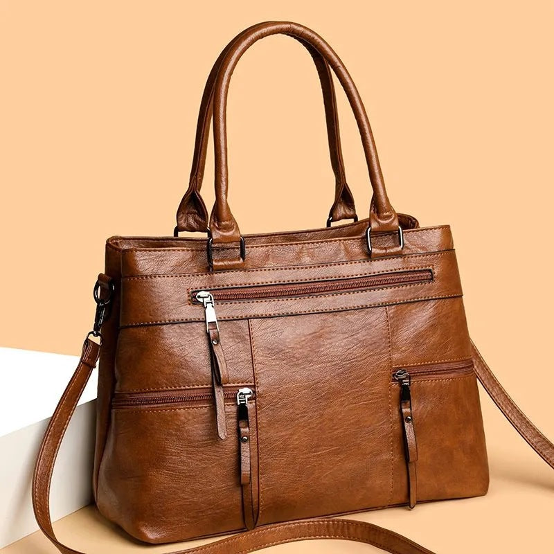 Women's Fashionable High-grade Retro Simple Large Capacity Women's Handbag