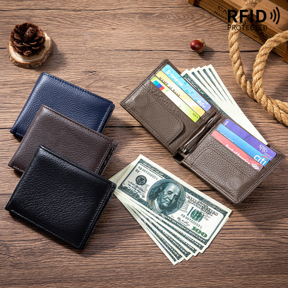 Men's Genuine Leather Retro High-grade Short First Men's Wallet